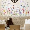 Colorful Flower Wall Stickers with Butterfly and Bee 88 Pcs Removable Flower Wall Decals DIY Peel and Stick Art Wall Decor Mural for Nursery Baby Kids Bedroom Living Room Kitchen Home Decoration