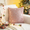AQOTHES Soft Faux Fur Fuzzy Cute Decorative Throw Pillows Covers with Snowflake Glitter Printed Pillowcases for Christmas Decor Home Bed Room Sofa Chair Couch, Pink 18x18 inch, Pack of 2
