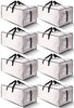 HOMESURE 8 Pack Large Strong Moving Bags with Zippers & Carrying Handles - Water-Resistant - Heavy Duty Tote for Space Saving Storage, Fold Flat, Alternative to Moving Box (Clear)