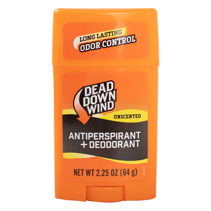 Dead Down Wind Mens Antiperspirant Deodorant Stick | 2.25 Ounce | Unscented, Long Lasting, Chemical & Organic Odor Eliminator, Safe for Sensitive Skin | Hunting Accessories