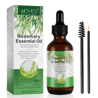 Rosemary Oil for Hair Growth,Rosemary Essential Loss Regrowth Treatment,Strengthens Hair,Nourishes Scalp,Light Weight,Non Greasy,Improves Scalp Circulation For Men And Women 2.02 Oz