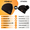 Foxelli Bluetooth Beanie - Wireless Beanie Hat with Headphones for Men & Women Black
