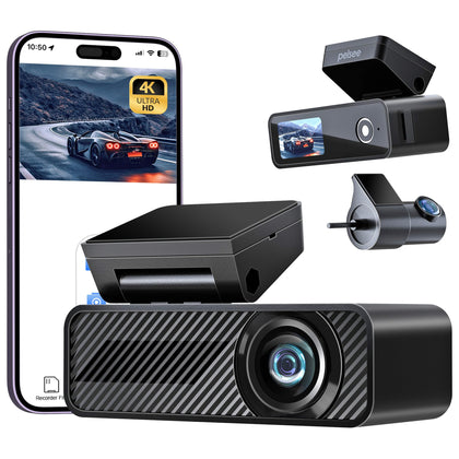 Pelsee Dash Cam Front and Rear, 4K Single Front Dash Camera, 2K/1080P Dual Car Camera for Cars, Built-in Wi-Fi,1.5 IPS Display Mini Dashcam,Night Vision,Voice Control,24H Parking Mode,G-Sensor,P1 Duo