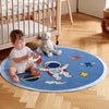 Choc chick Space Kids Rug for Playroom Bedroom, Blue Round Area Rugs, Non-Slip Play Mat, Children Toddlers Boys Room Decor 3.3ft