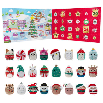 Squishville by The Original Squishmallows Holiday Calendar - 24 Exclusive 2 Festive Squishmallows - Seasonal Toys for Kids and Preschoolers - Ages 3+