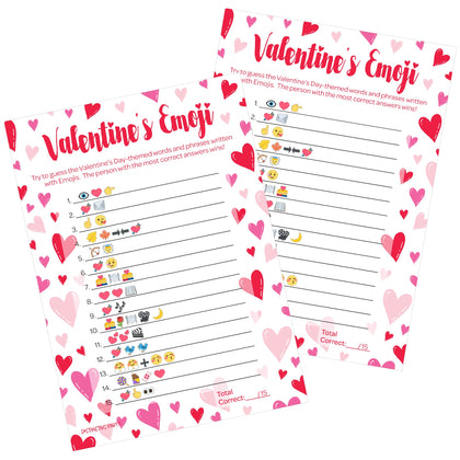 DISTINCTIVS Valentine's Day Party Emoji Game - 25 Players
