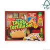 Melissa & Doug Fill & Fold Taco & Tortilla Set, 43 Pieces - Sliceable Wooden Mexican Play Food, Skillet, and More - Pretend Play Kitchen Toy For Kids Ages 3+, 16.1 x 12.0 x 2.75