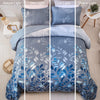 Blue Quilt Set King Size,3 Pieces Navy Blue Floral Bedspread Coverlet Set with 2 Pillowcases,Soft Microfiber Lightweight Floral Bedding Set 104