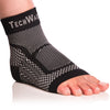 TechWare Pro Ankle Brace Compression Sleeve - Relieves Achilles Tendonitis, Joint Pain. Plantar Fasciitis Foot Sock with Arch Support Reduces Swelling & Heel Spur Pain. (Black, L/XL)