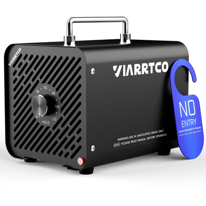 VIARRTCO 15000mg/h Ozone Machine Generator Air Odor Removal Ionizer Up to 3000+ Square Feet for Home, Car, Basement, Garage, Smoke, Pet Room - Metallic Black