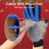 DELOMO Upgrade Pet Grooming Gloves Cat Brushes for Gentle Shedding - Efficient Pets Hair Remover Mittens - Dog Washing Gloves for Long and Short Hair Dogs & Cats & Horses - 1 Pair (Blue)