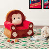 Animal Adventure Sweet Seats | Soft Plush Children's Character Chair-Curious George, Red/Brown