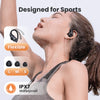 Bluetooth Headphones Wireless Earbuds 90Hrs Playtime Ear Buds IPX7 Waterproof Sports Earphones with Wireless Charging Case & Over-ear Earhooks LED Power Display Stereo Bass Headset for Workout Black