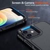 SPIDERCASE Designed for iPhone 12 Case/iPhone 12 Pro Case, [10 FT Military Grade Drop Protection] [with 2 pcs Tempered Glass Screen Protector] Protective Cover for iPhone 12/12 Pro (Black)