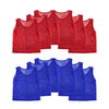 Super Z Outlet 12-Pack Nylon Mesh Team Practice Jerseys for Youth Sports (Red/Blue)