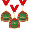 Christmas Ugly Sweater Medal Award, 1st 2nd 3rd Place Medal Award for Ugliest Sweater Contest Ugly Sweater Contest Prizes Necklace Jewelry for Parties Holidays Christmas Tree Ornament