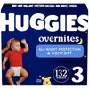 Huggies Overnites Size 3 Overnight Diapers (16-28 lbs), 132 Ct (2 Packs of 66), Packaging May Vary