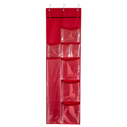 Honey-Can-Do Over-The-Door Wrap Organizer, Red SFT-09271 Red 40 lbs