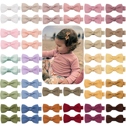 Baby Hair Clips CELLOT 50PCS Baby Girls Fully Lined Baby Bows Hair Pins Tiny 2