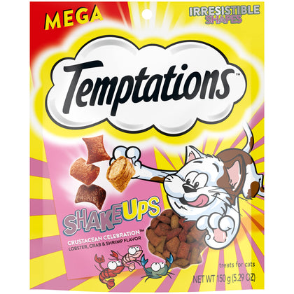TEMPTATIONS ShakeUps Crunchy and Soft Cat Treats, Crustacean Celebration Flavor, 5.29 oz. Pouch