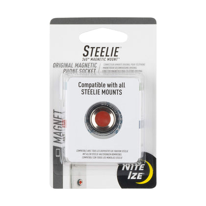 Nite Ize Steelie Magnetic Phone Socket - Additional Magnetic Cell Phone Socket Mount for Steelie Phone Mounting Systems - Simple Adhesive Socket Compatible with Steelie Phone Holders