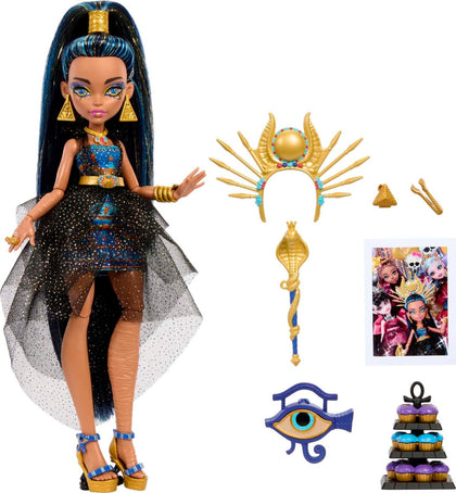 Monster High Cleo De Nile Doll in Monster Ball Party Dress with Themed Accessories Like a Scepter