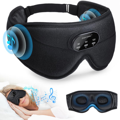 Bluetooth Sleep Headphones White Noise Sleep Mask | 3D Eye Mask for Sleeping | 38 Relaxing Soothing Sounds | 16hrs Playingtime | Light Blocking Eye Mask | Auto - Off Timer | Best for Sleeper | Travel