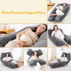 WhatsBedding Pregnancy Pillows,U-Shaped Pregnancy Pillows for Sleeping,Memory Foam Filling Full Body Pillow for Adults,Maternity Pillow with Dutch Velvet Cover (Dark Grey)
