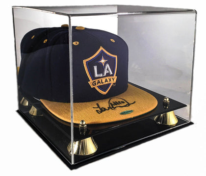Max Protection Baseball Hat Display Case - Acrylic Box with Mirrored Back, UV Protection, 2-Tier Hat Organizer, Hat Holder for Baseball Cap Storage and Display