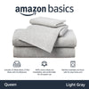 Amazon Basics Cotton Jersey 4-Piece Bed Sheet Set, Queen, Light Gray, Solid
