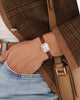 Lola Rose Women's Dainty Watch, Genuine Brown Leather Strap Wrist Watch. Mother of Pearl Dial Ladies Watch. Women Watch Gift.