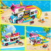 HOGOKIDS 3-in-1 Girls Camper Van Building Set - 494PCS Beach Camping Building Blocks Kit | Friends City Bus Building Toys with Slide and Cute Stickers | Gifts for Girls Boys Age 6 7 8 9 10 11 12+