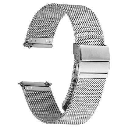 JIEANTE Stainless Steel Mesh Watch Band for Mens Women, Quick Release Mesh Watch Straps 18mm 20mm 22mm 24mm ?18mm Silver?