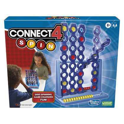 Hasbro Gaming Connect 4 Spin Game, Features Spinning Connect 4 Grid, 2 Player Board Games for Family and Kids, Strategy Board Games, Ages 8 and Up