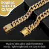 LEIFIDE Dog Chain Collar Diamond Link Dog Collar 12 mm Wide Dog Necklace Metal Cat Chain Pet Crystal Collar Jewelry Accessories for Small Medium Large Dogs Cats (Gold, AB Color, 8 Inch)