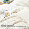 BEDELITE Fleece Queen Comforter Set -Super Soft & Warm Fluffy White Bedding, Luxury Fuzzy Heavy Bed Set for Winter with 2 Pillow Cases