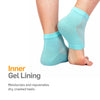 NatraCure Vented Moisturizing Gel Heel Sleeves - (Skin softening footcare treatment socks for Cracked heels, Dry feet, Foot calluses, Rough heel socks - (608-M CAT) - Color: Aqua Blue - Size: Regular