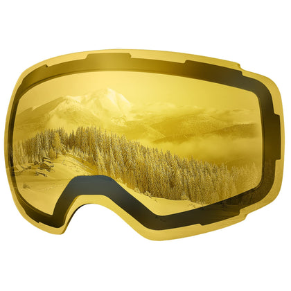 OutdoorMaster Ski Goggles PRO Replacement Lens - 20+ Choices ( VLT 75% Polarized Yellow Lens )