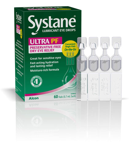 Systane Ultra Lubricant Eye Drops, 60 Count (Pack of 1), (Packaging may vary)