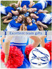 Rtteri 20 Pcs Cheerleader Gifts Cheer Bracelet Girls Cheerleading Charm Bracelet Adjustable Cheerleader Gifts For Cheer Team Cheerleading Jewelry Accessories Bulk (Blue Cheer)
