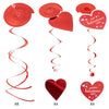 JOYIN 27 Pieces Valentines Day Decoration Kit with 1 Heart Shaped Garland, 2 Tissue Fans, 2 Tissue Poms, 6 Heart String, 8 Double Swirls and 4 Foil Cutouts Swirls and 4 Cardstock Cutouts Swirls