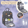 Diaper Bag Backpack, RUVALINO Neutral All-in-One Baby Bags for Boy Girl, Multifunction Large Travel Backpack with Portable Changing Pad, Stroller Straps, Pacifier Case and Insulated Pockets, Dark Gray