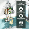 Epicano Shower Caddy Hanging, Anti-Swing Over Head Shower Caddy Rustproof with hooks for Towels, Sponge and more, Matte Black