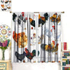 Chicken Breed Collection Animals Blackout Windows Curtains, Hand Drawn Watercolor Farm Hen Rooster Rod Pocket Curtains, for Living Room Bedroom 42x63in 2 Panels