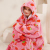 Narecte Oversized Blanket Hoodie,Wearable Blanket Adult Giant Hoodie Cozy Sweatshirt Kawaii Stuff,Birthday Gifts for Women, for Sister,Teen Girl, Strawberry