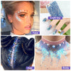6 Colors Face Body Glitter Gel Set, Shimmer Chunky Glitters Cream for Eyes Hair Nails Makeup, Long Lasting Sparkling Mermaid Holographic Sequins Paste for Festival Art Party Halloween Makeup Gift Kit