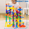 JOYIN 207Pcs Marble Run Premium Toy Set, Construction Building Blocks Toys, STEM Educational Building Block Toy(147 Plastic Pieces + 60 Glass Marbles)