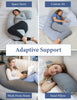 Pharmedoc Pregnancy Pillows, U-Shape Full Body Pillow - Cooling Cover Grey - Pregnancy Pillows for Sleeping - Body Pillows for Adults, Maternity Pillow and Pregnancy Must Haves