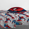 Jay Franco Marvel Spiderman Burst 4 Piece Twin Bed Set - Includes Reversible Comforter & Sheet Set - Bedding - Super Soft Fade Resistant Microfiber - (Official Marvel Product)