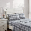 Laura Ashley Home - Sheets, Cotton Flannel Bedding Set, Brushed for Extra Softness & Comfort (Mulholland Plaid Grey, Queen)